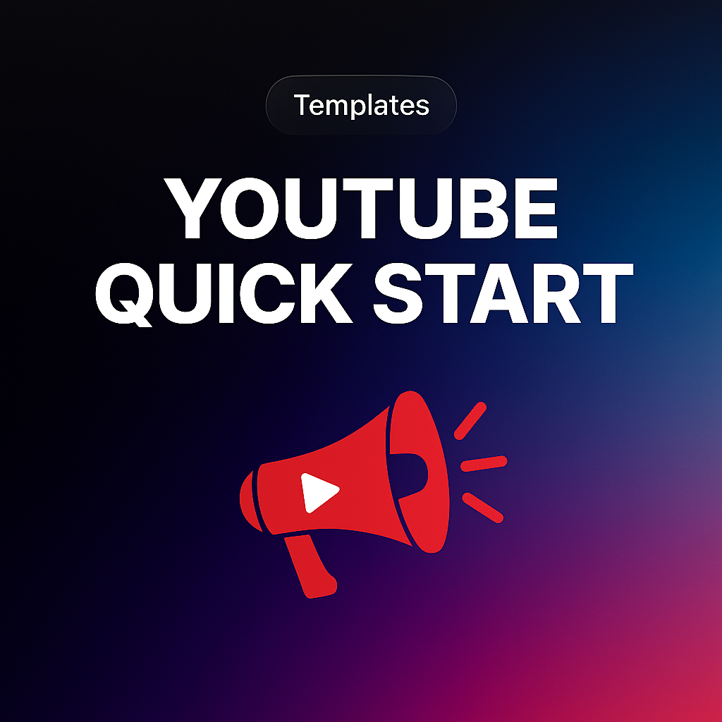 ๐ YouTube Quick Start โ Launch Your Channel in 1 Day